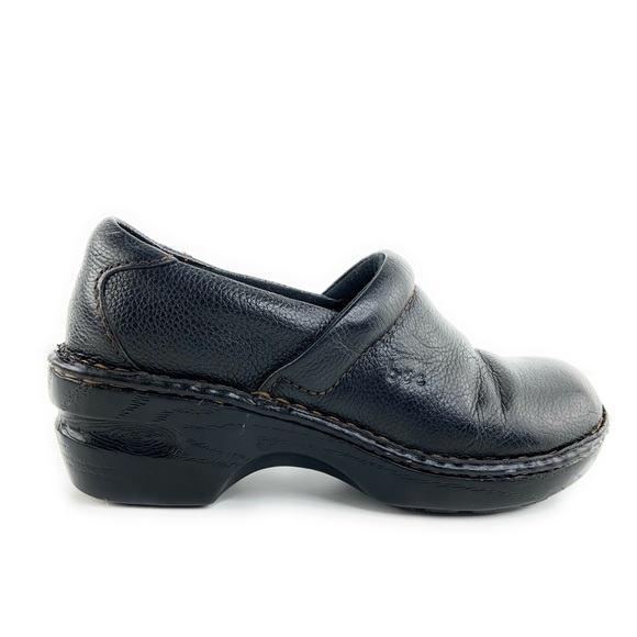 Black Leather Closed Back Clog | Poshmark